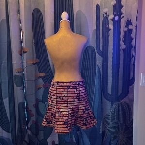 Banana Republic Pink and Black Patterned Skirt